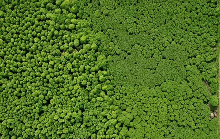 **Prompt:** Satellite image analysis of invasive species, Sosnowsky's hogweed infestation in a field, NDVI anomaly highlighted, agricultural landscape, aerial view, detailed texture, scientific visualization.